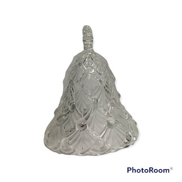 Mikasa WINTER DREAMS  Frosted Crystal Christmas Tree Bell, 5 1/2" Tall, Germany - Picture 7 of 7